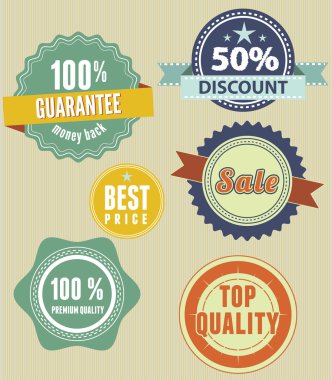 Retro etiketler kümesi