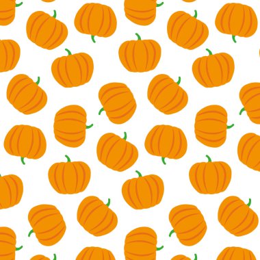 Beyaz arka planda basit ve şirin vektör kabağı deseni. Kağıt ambalajı için ideal