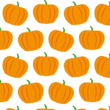 Beyaz arka planda basit ve şirin vektör kabağı deseni. Kağıt ambalajı için ideal