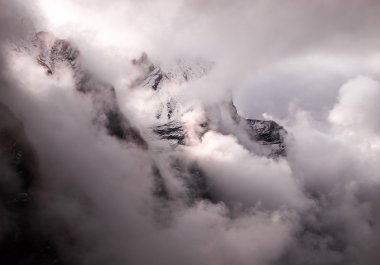 Mountain fog and clouds clipart