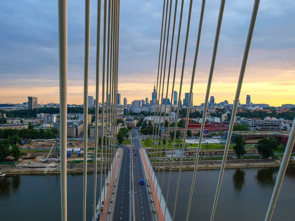 Swietokrzyski most přes řeku wisla — Stock fotografie