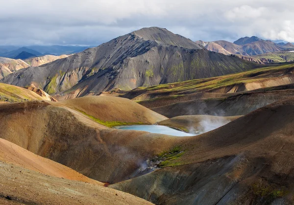 Landmannalaugar fjallabak 性质 — 图库照片