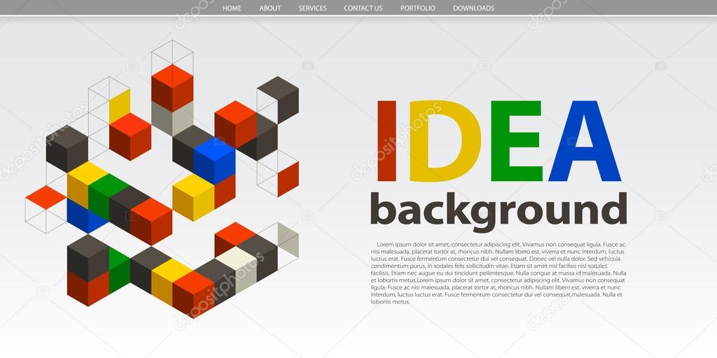 Website template with abstract shapes