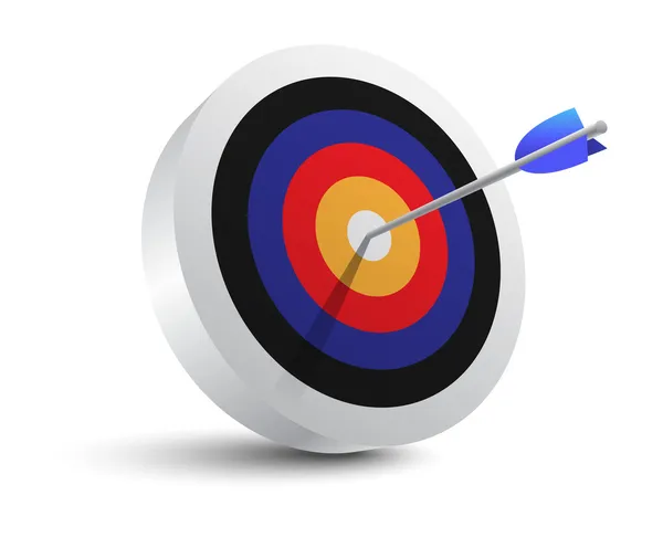 Target aim and arrow. Successful shoot. Vector Illustration — Stock Vector