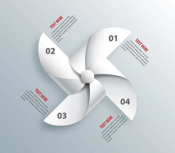 3D-papier windmolens infographic. vectorillustratie — Stockvector