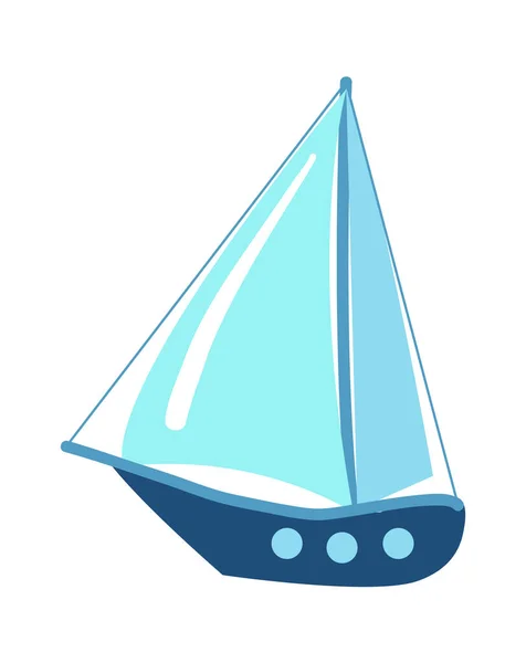 Yacht marino con vela isolata su fondo bianco — Vettoriale Stock