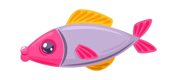 Χρωματιστά μικρά ψάρια που απομονώνονται σε λευκό φόντο — Διανυσματικό Αρχείο