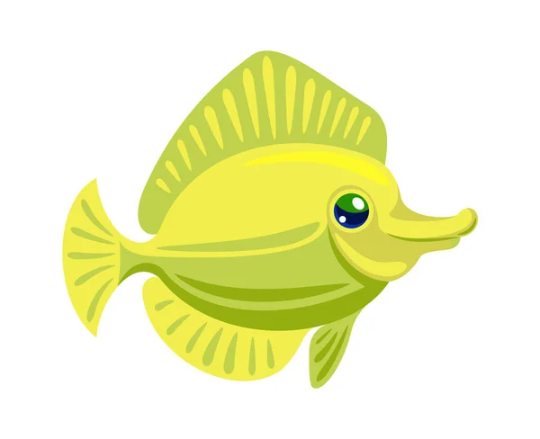 Маленька жовта рибка для акваріума ізольована — стоковий вектор