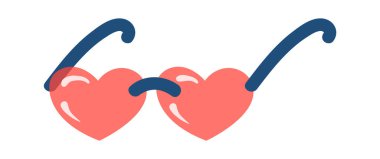 Tasarım elemanı, aşk kalbi şeklindeki gözlük çizgi filmi