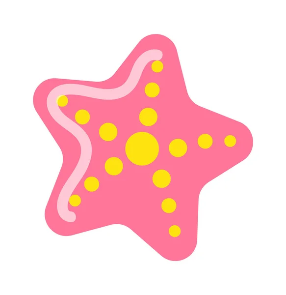 Mořská hvězda v barvě kreslený design plochý styl — Stockový vektor