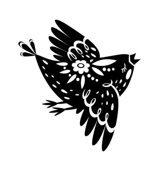 Oiseau volant de la queue de fée, dessin animé animal — Image vectorielle