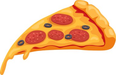Bir dilim pizza, pepperoni ve İtalyan yemeği.