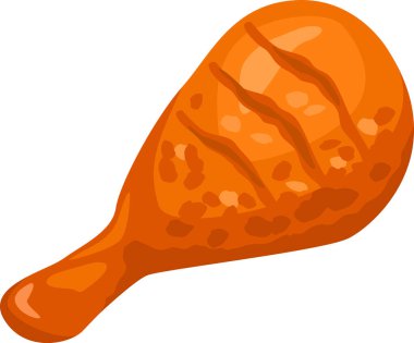 Kızarmış tavuk budu, izole edilmiş, fast food.