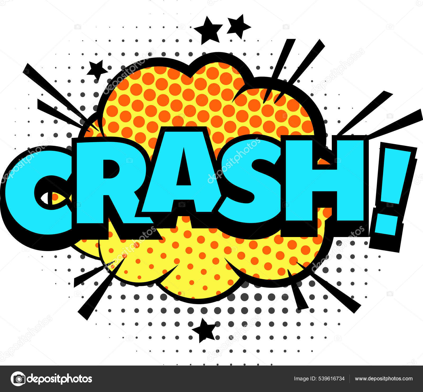 Crash Sound Illustrated For Comic Magazine, Pop Art Dot Style.