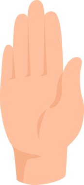 Beyaz arkaplanda izole edilmiş açık insan palmiye karikatürü