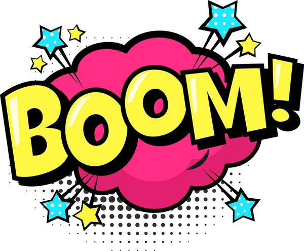 Boom sound comics style dotted bubble isolated — Stock Vector