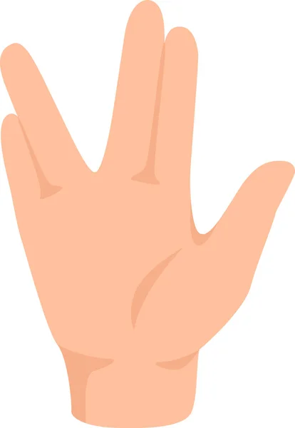 Human arm gesture, separate fingers in form V — Vector de stock