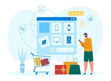 İnternet mağazası konsepti, mağazada seçim yap