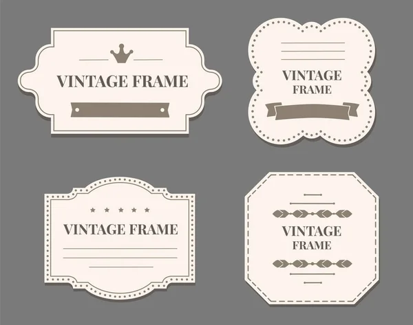 Isolated vector symbols of set, vintage label — Stock Vector