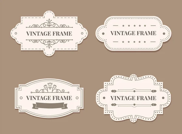 Vintage en retro tag frame collectie voor uitnodiging — Stockvector