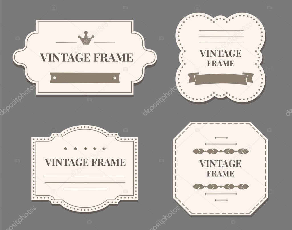 Isolated vector symbols of set, vintage label