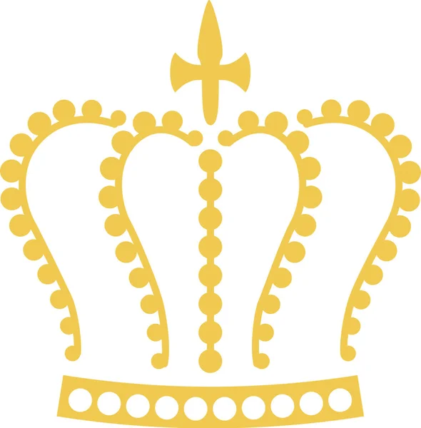Kungligt guld kung kronor ikon siluett, heraldiska kronelement. Vintage kungligheter symbol, gyllene drottning diadem, prinsessa tiara vektor ikon set — Stock vektor