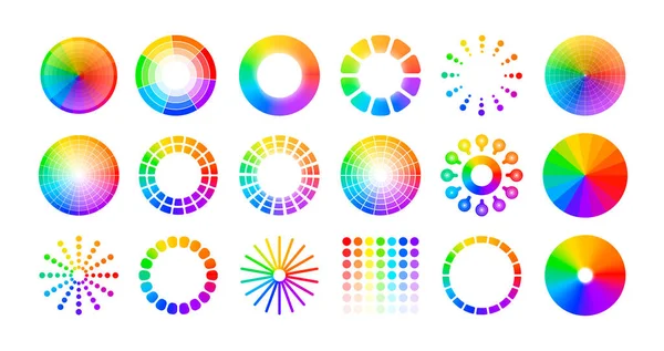 Color Wheel Circles Mix Concentric Shapes Bright Colors Abstract Isolated — Image vectorielle