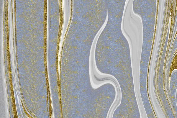 Синій Золотий Мармур Текстурований Фон — стокове фото