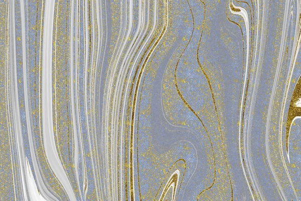 蓝色和金色大理石纹理背景 — 图库照片