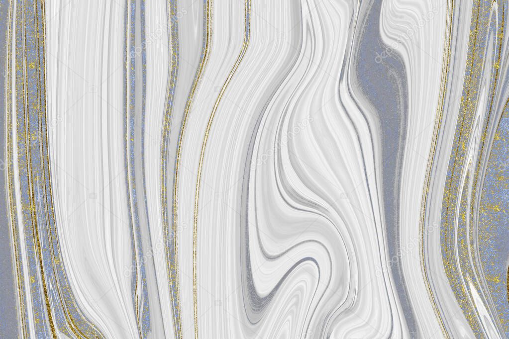 Blue and  gold marble textured background