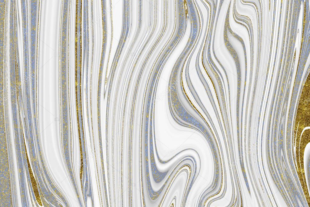 Blue and  gold marble textured background