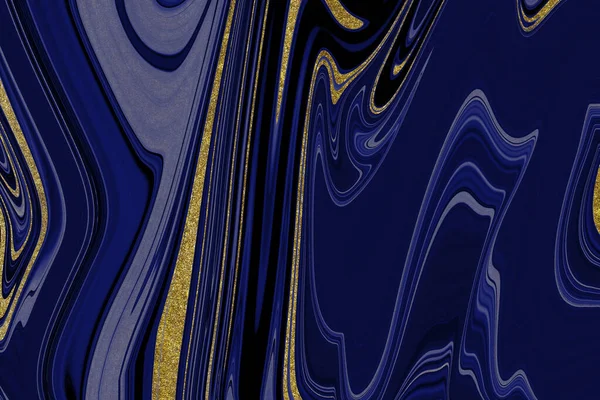 Altın Kaplamalı Koyu Mavi Mermer Arka Plan — Stok fotoğraf