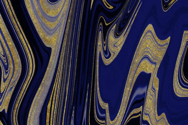 Темно Синій Мармуровий Фон Золотою Підкладкою — стокове фото