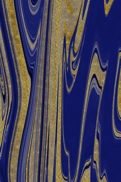 Donkerblauwe Marmeren Achtergrond Met Gouden Voering — Stockfoto
