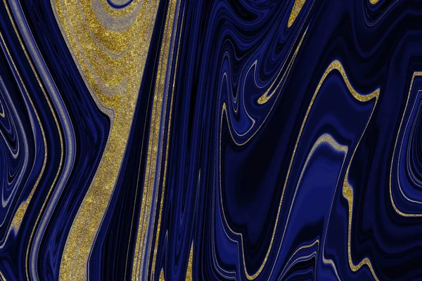 Altın Kaplamalı Koyu Mavi Mermer Arka Plan — Stok fotoğraf