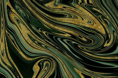 Altın ve yeşil mermer desenli arka plan tasarım kaynağı 