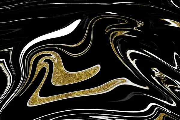 Текстура Черного Золотого Мрамора — стоковое фото