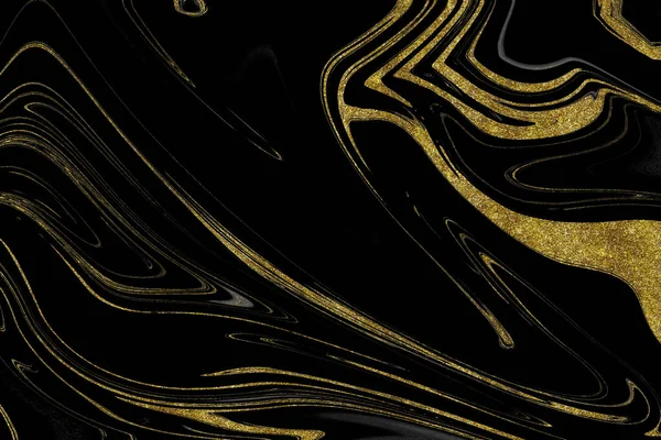 Текстура Черного Золотого Мрамора — стоковое фото