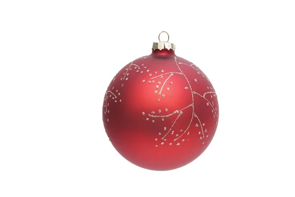 白い背景にクリスマスボール 美しいクリスマスのおもちゃ — ストック写真