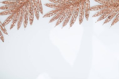 beautiful white background with golden branches, free space for text, design resource