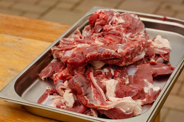 Fresh Raw Meat Close Marbled Beef — Stock Photo, Image