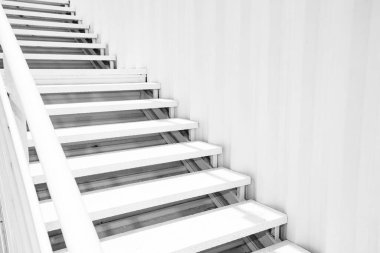 kolları ile binada merdiven boşluğu