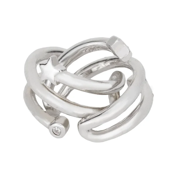 Ékszer Gyűrűk Fehér Háttér Elszigetelt — Stock Fotó