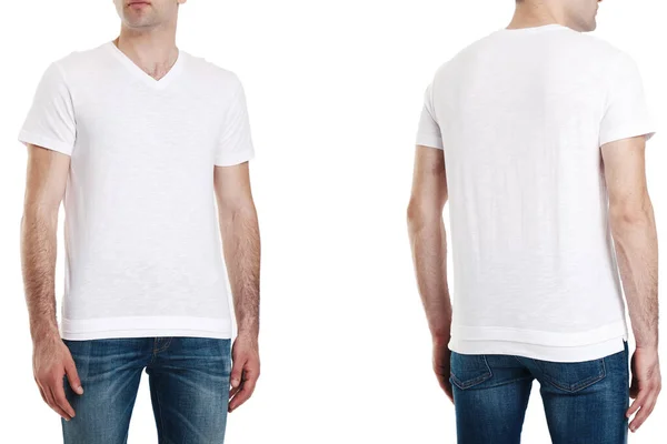 stock image White men's t-shirts mockup. Design template.mockup