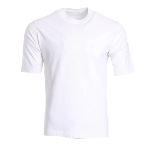 Beyaz Adam Tişörtleri Maketi Tasarım Şablonu Model — Stok fotoğraf