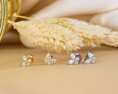 Beyaz arkaplandaki mücevherler izole edildi