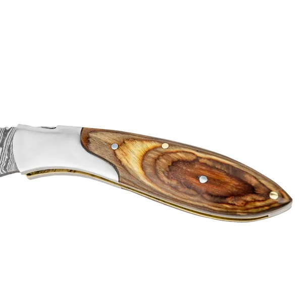 Ножи Деревянной Ручкой Изолированы Белом Фоне Вид Сверху — стоковое фото