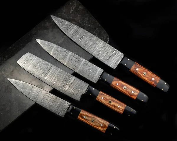 Messer Mit Holzgriff Isoliert Auf Weißem Hintergrund Draufsicht — Stockfoto