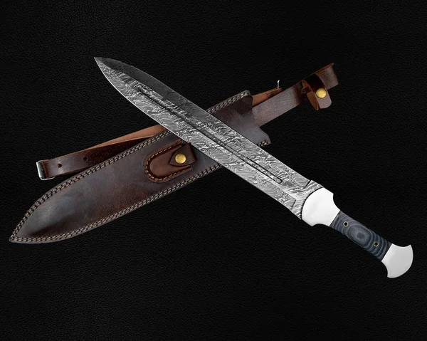 Messer Mit Holzgriff Isoliert Auf Weißem Hintergrund Draufsicht — Stockfoto