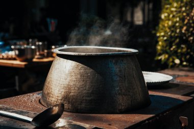 summer kitchen in the garden, barbecue
